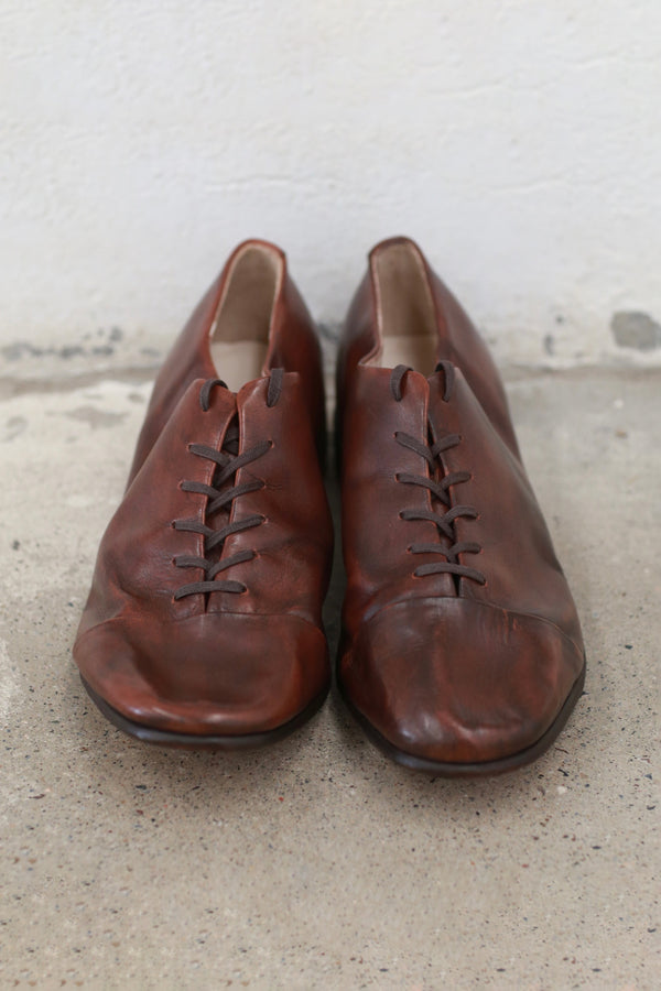 Aviva Jifei Xue x Shoe&Sewn Buffalo Leather Lace-up Shoes AJX-NICE-Antique Brown